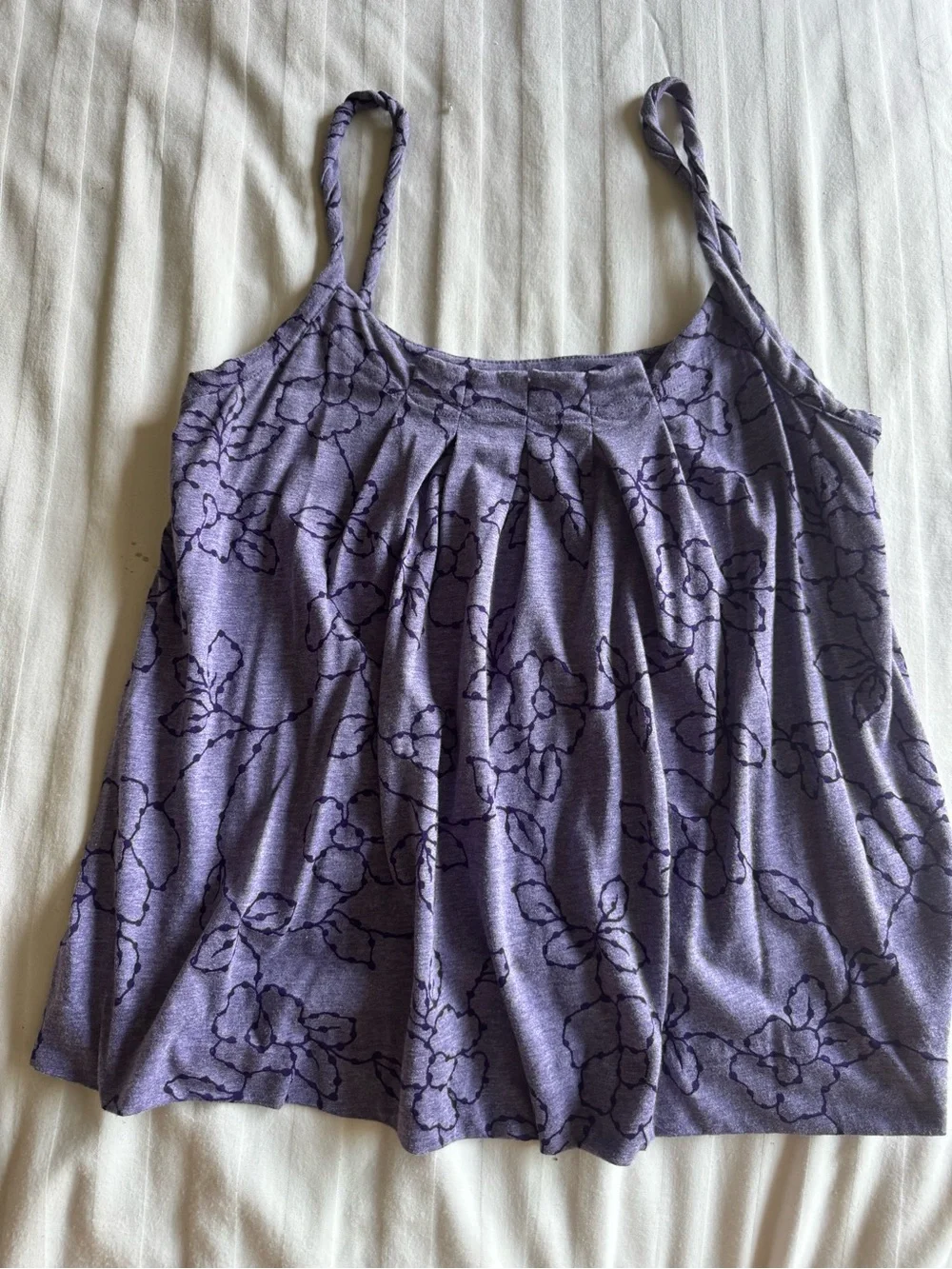 Lucky Brand set of 2 Floral Print Spaghetti Strap Tank Tops Coral & Lavender M - Picture 2 of 7